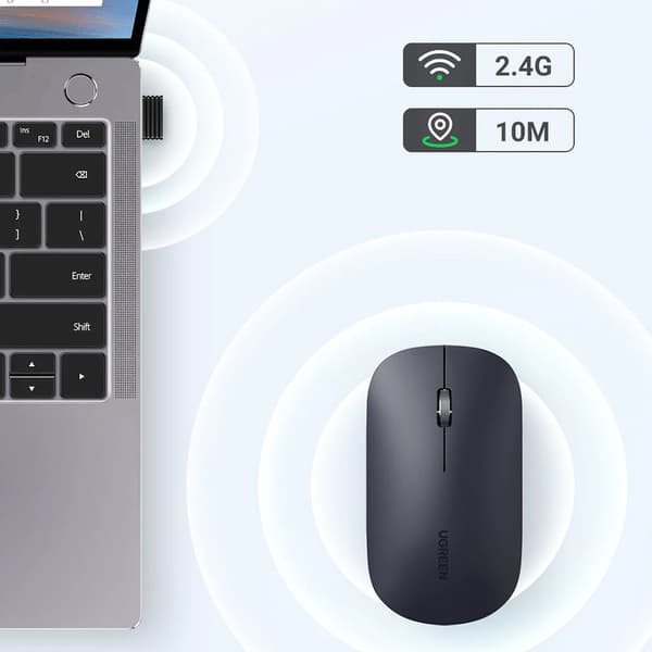 Praktisk trådløs mus til computer, USB, grøn