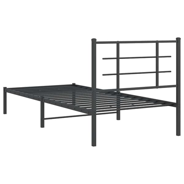 vidaXL metalsengestel med hovedgærde sort 90x200 cm