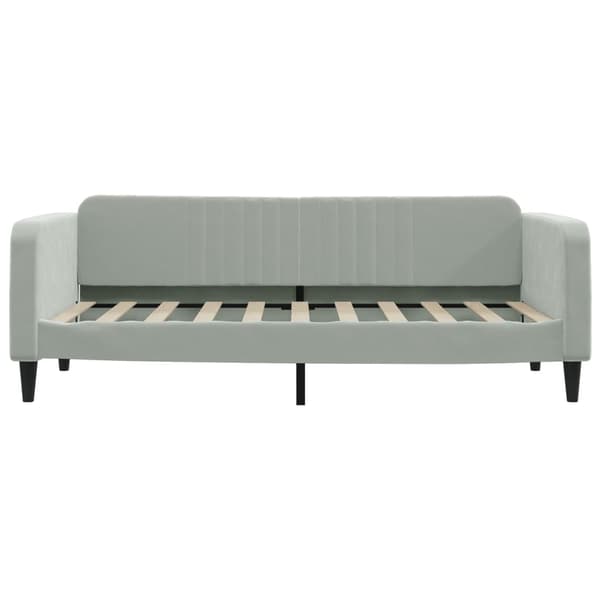 vidaXL Bäddsoffa ljusgrå 90x190 cm klädd i sammet