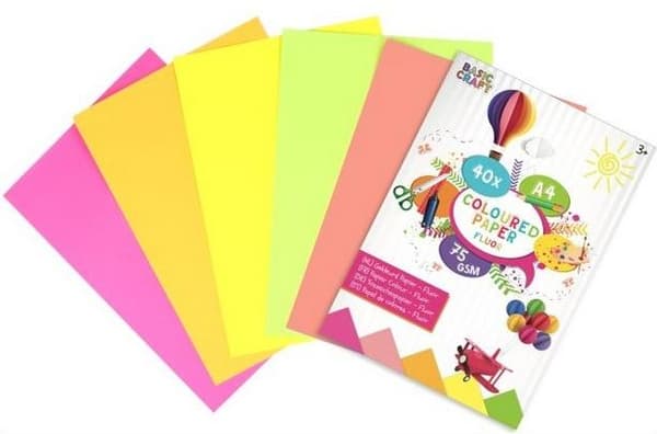 Fluorescerende farvet papir A4/40K