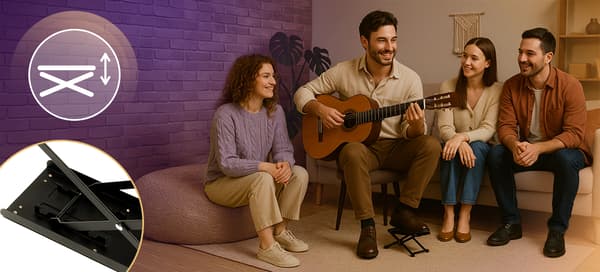 MusicMate MM-AG60 StringsFotstöd för Steggitarr