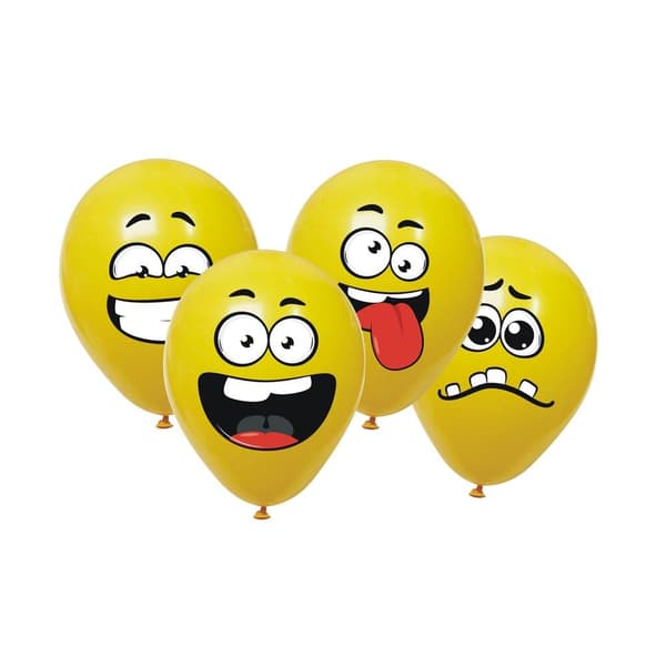 DIY Smiley Balloner 4 mønstre 6 stk