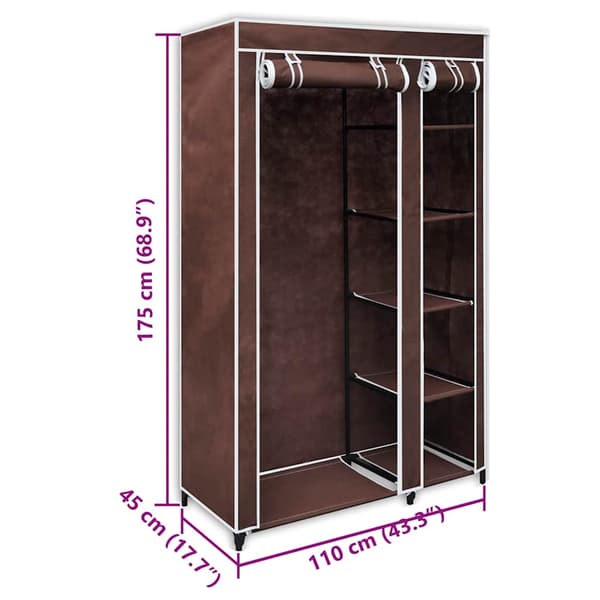 vidaXL stofgarderobe, brun
