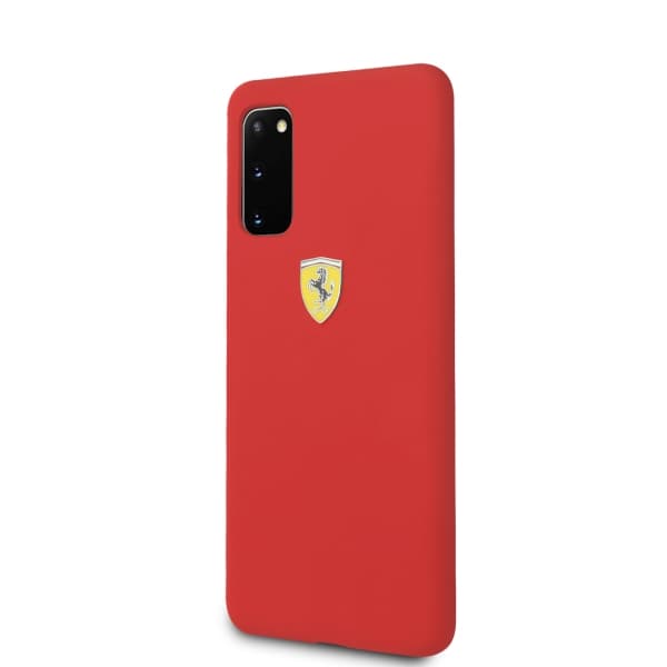 Ferrari Hardcase Silikone Etui til Galaxy S20, Rød