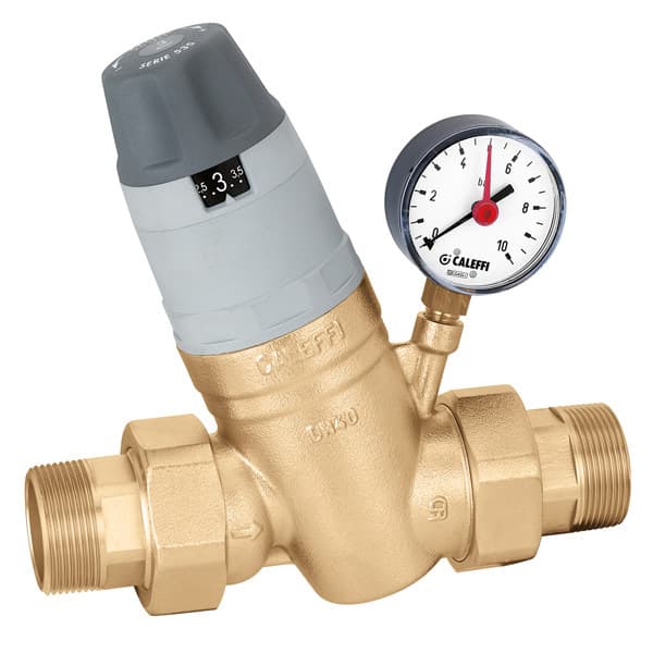 Tryckregulator med utbytbar patron, manometer och inställningsindikator
