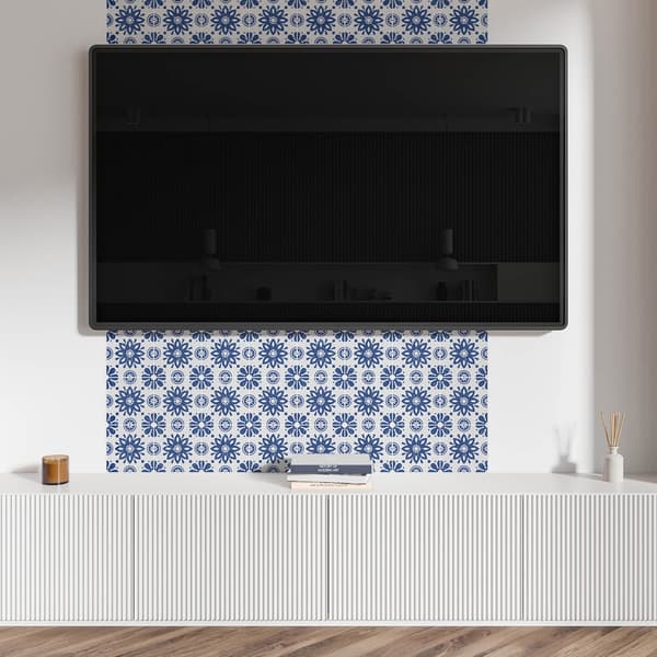Trykt vinylpanel, klar til montering, 120x60 cm, blomstermønster på baggrund