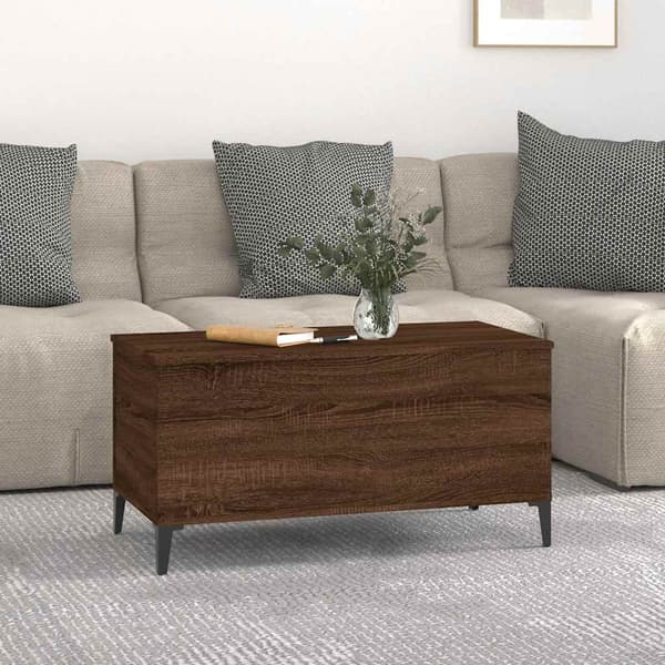 vidaXL sofabord brunt egetræ 90x44,5x45 cm