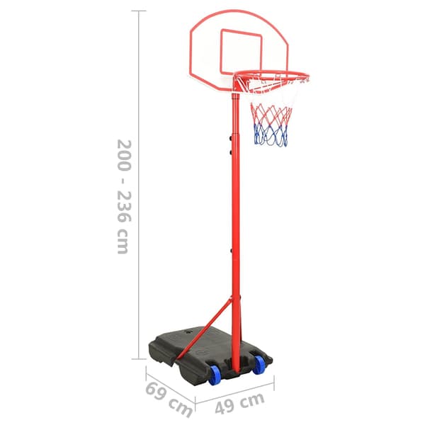 vidaXL Basketbollset, justerbart, 200-236 cm