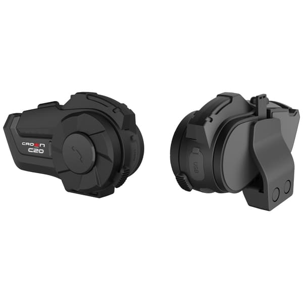 Crown C20 Bluetooth 5.1 Motorcykel Intercom Sort