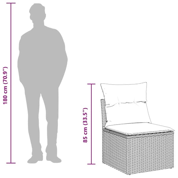 vidaXL 2-delt sofasæt med hynder, grå, polyrattan og akacie
