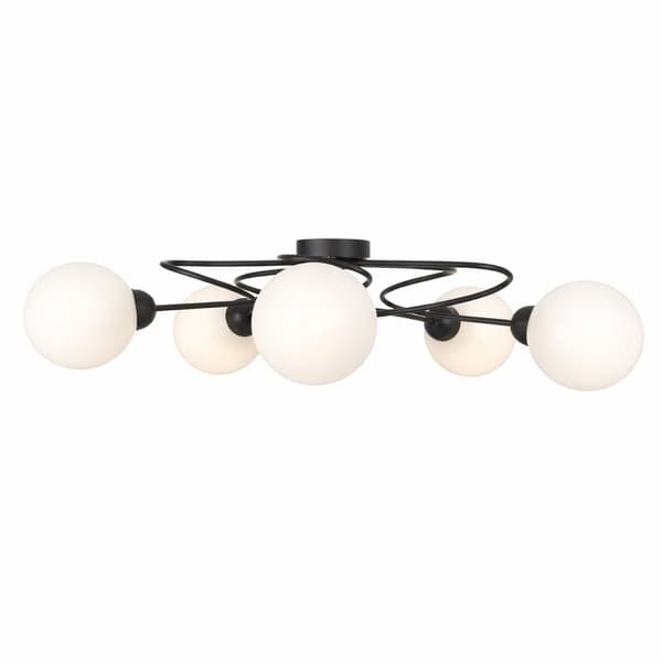 Loftlampe 5xE14 Lyra Sort/Hvid