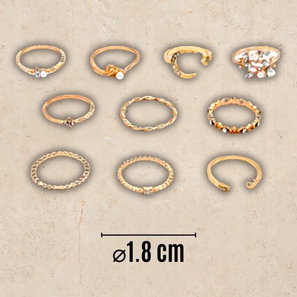 guldring sæt af guldringe moderigtige boho ringe
