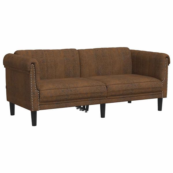 vidaXL 2-sits soffa brun konstläder