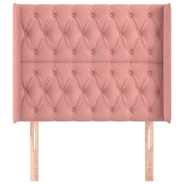 vidaXL Vingad nackstöd rosa 93x16x118/128 cm sammet