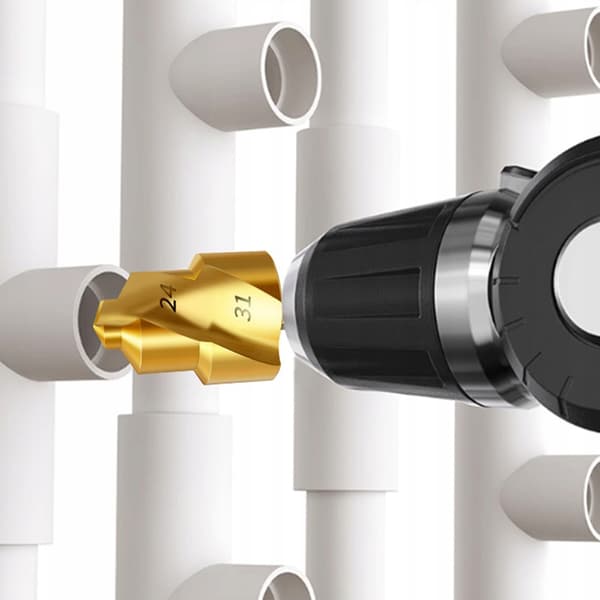 Titanium trinbor 15-31 mm til PVC-rør, sæt med 3.