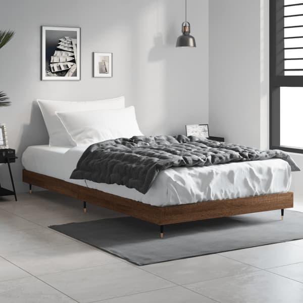 vidaXL Sängram brun ek 90x190 cm träbaserat material