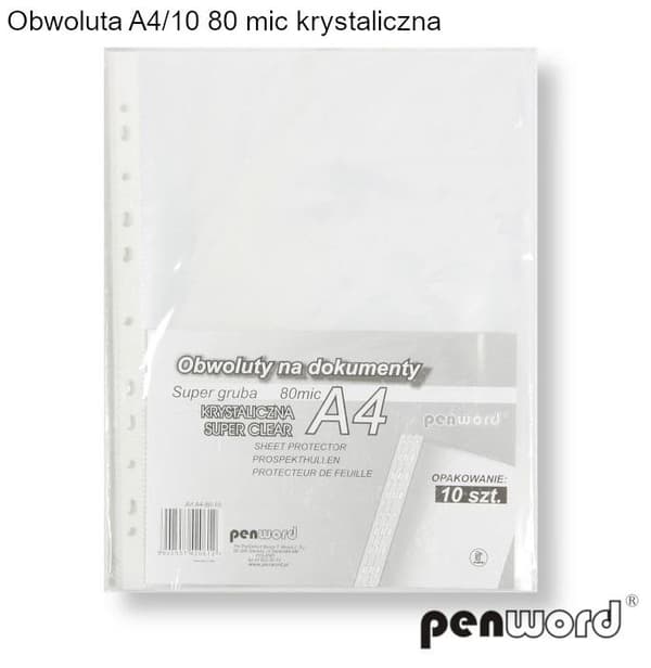 A4 80 mikron krystal smudsomslag 10 stk.