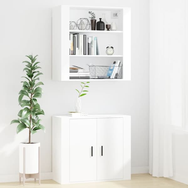 vidaXL Väggskåp vit 80x33x80 cm träbaserat material