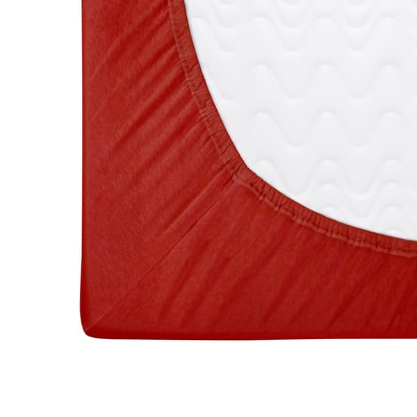 Stræklagen 160x200 elastisk JERSEY 100% BOMULD rød
