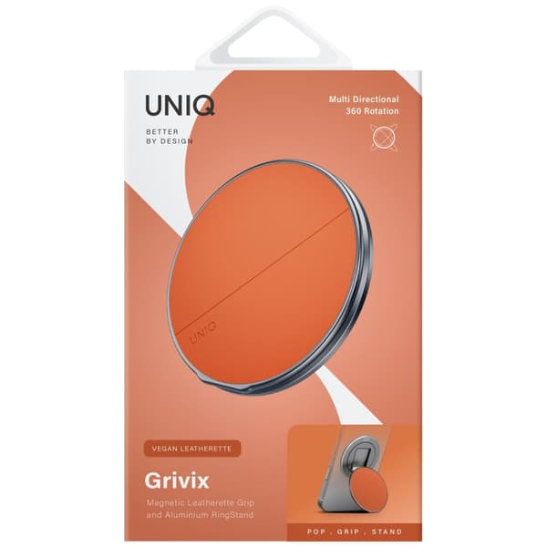 UNIQ Grivix Classic 360 Mount&Grip Stand Magnetisk Holder Orange