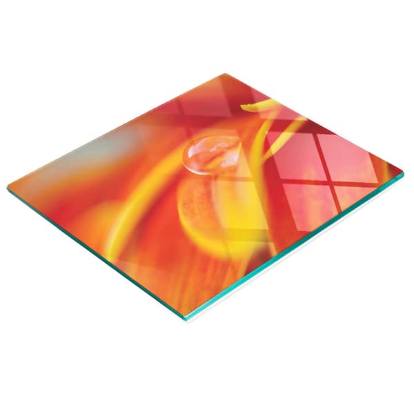 Dekorativt serveringsbräda i glas med vattendroppar, 60x52 cm
