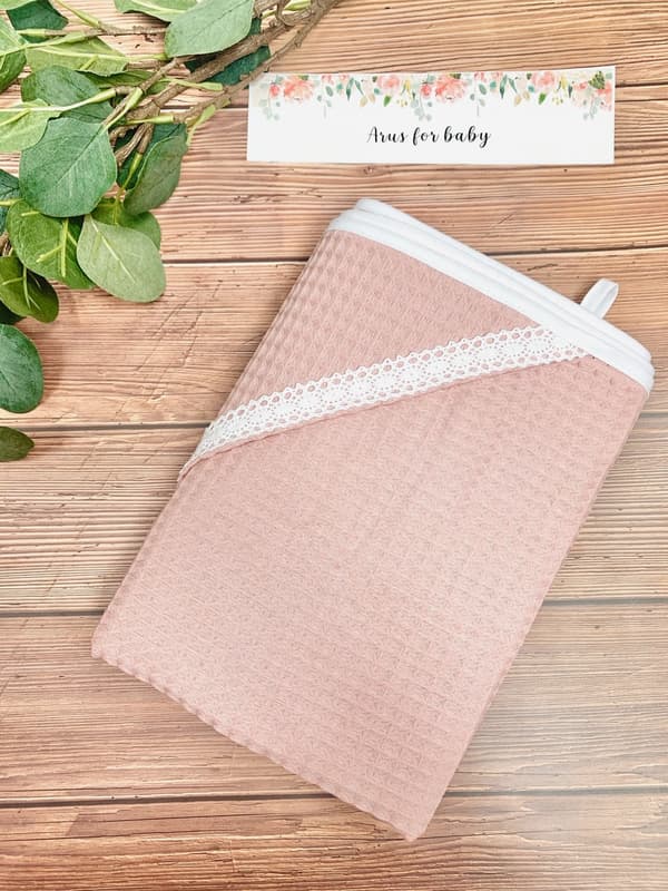 Badekåbe 100x100 Boho kollektion blonder pudderrosa