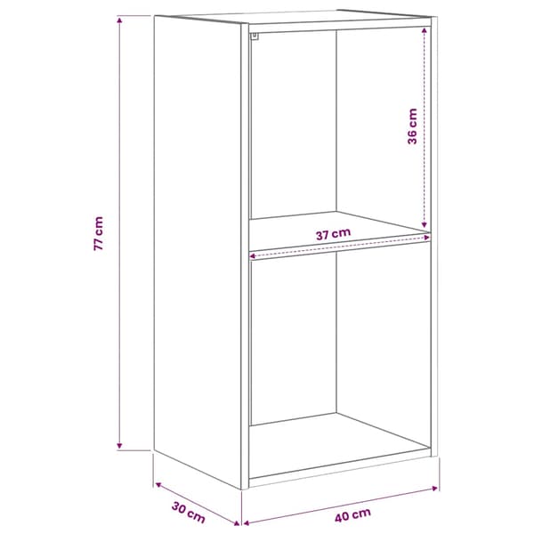 vidaXL hylde, røget eg, 40x30x77 cm, træbaseret materiale