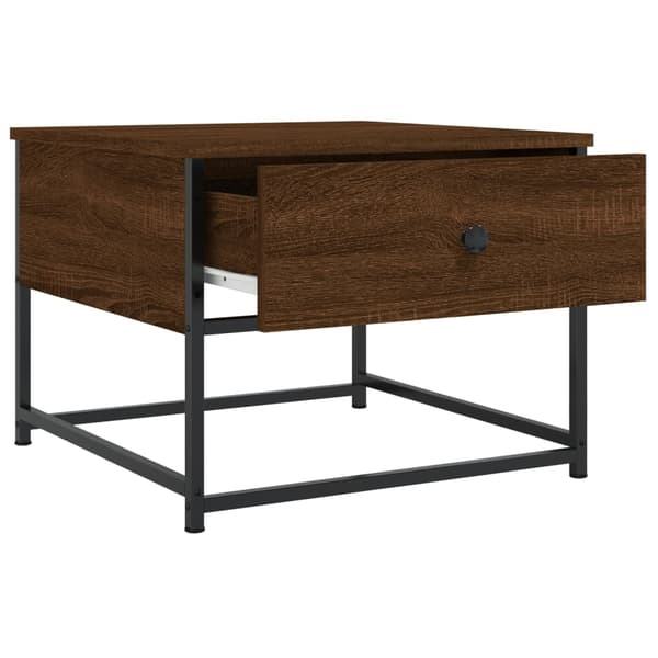 vidaXL sofabord brunt egetræ 51x51x40 cm