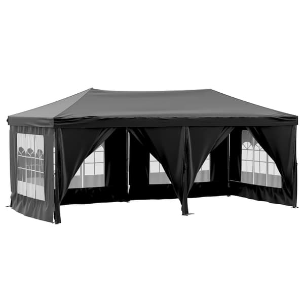 vidaXL foldbart festtelt med sider sort 3x6 m