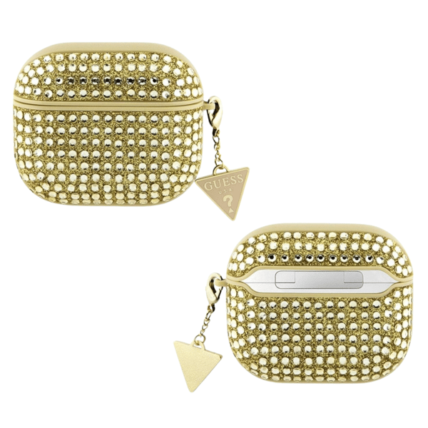 Guess Rhinestone Triangle Charm-etui til AirPods Pro 2, Guld