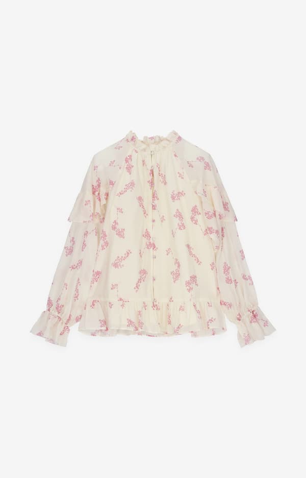 Blommig volangblus S