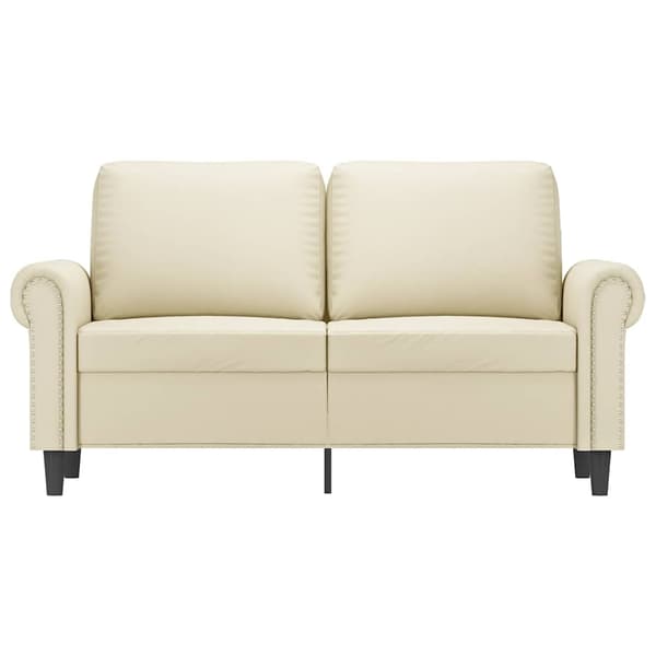 vidaXL 2-sitssoffa krämfärgad 120 cm konstläder