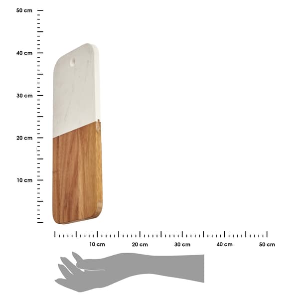 Hvidt marmor skærebræt 38x18 cm