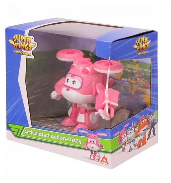 Super Wings flygplan Articulated Action Dizzy 8cm