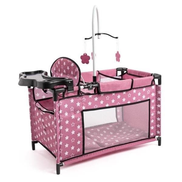 Rosa docksäng med tillbehör