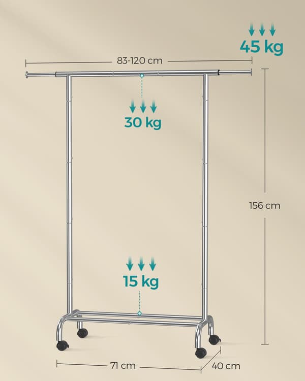 Mobil tøjbøjle 156 cm