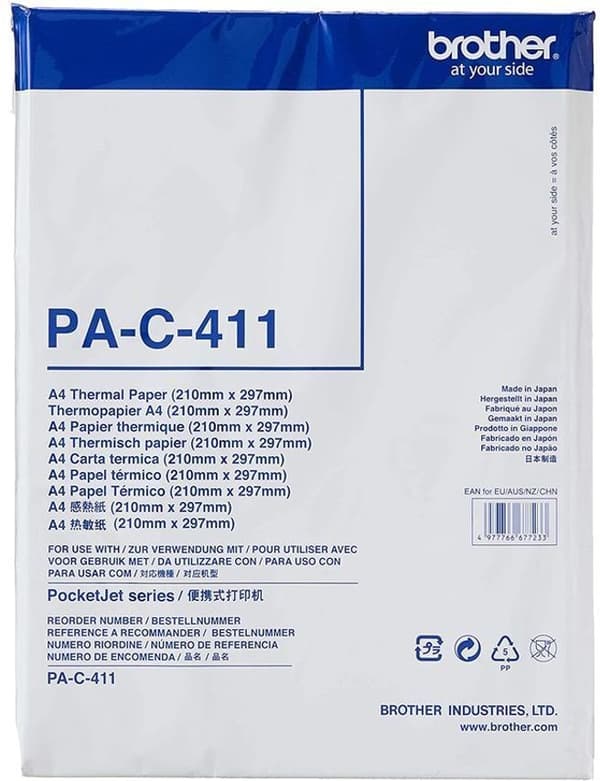 Brother PAC411 Termopapper A4 73 g/m2 100 ark