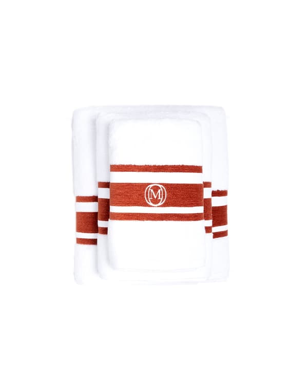 MonogramLinea handduk 50x100cm vit kanel / Officine Monogram
