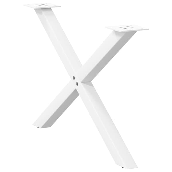 vidaXL X-formade soffbordsben 2 st vit stål
