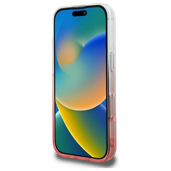 Guess IML Glitter Gradient MagSafe-etui til iPhone 16 Pro, lyserød