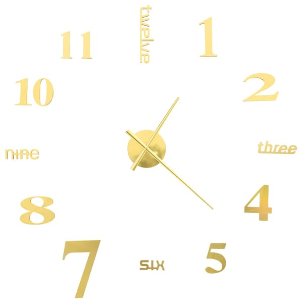 vidaXL 3D-väggklocka, modern design, 100 cm, XXL, guld