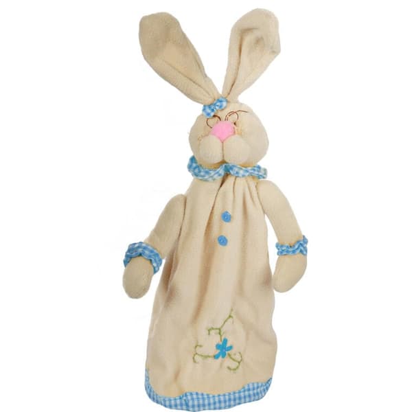 Pehmoinen pupu seisoo teleskoopeilla 45cm sininen