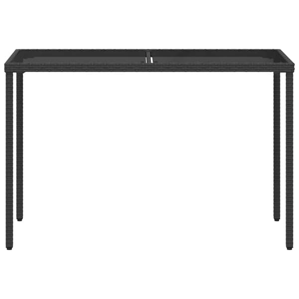 vidaXL havebord med glasplade sort 115x54x74 cm