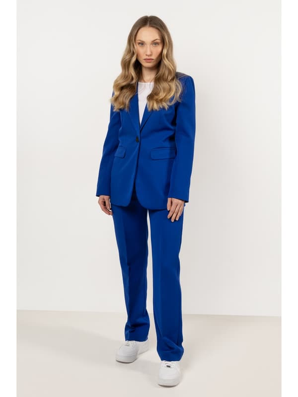 Elegant åtsittande jacka med knapp blå S