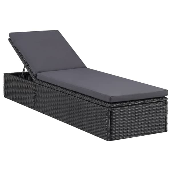 vidaXL polyrattan liggestol sort og mørkegrå