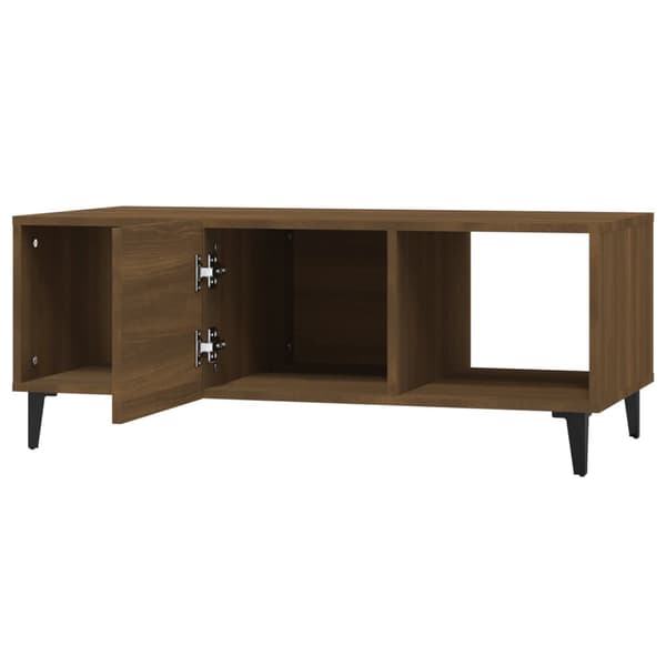 vidaXL sofabord brunt egetræ 102x50x40 cm træbaseret materiale