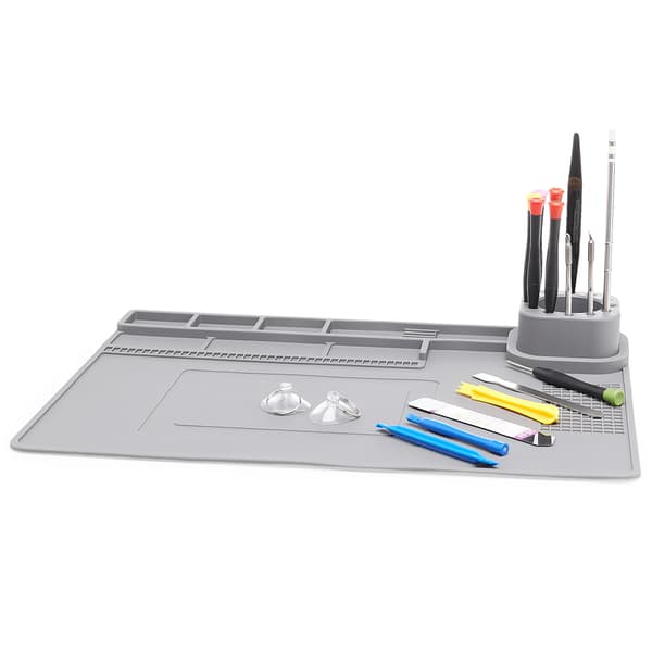 Antistatisk silikonmatta 40x30 cm grå