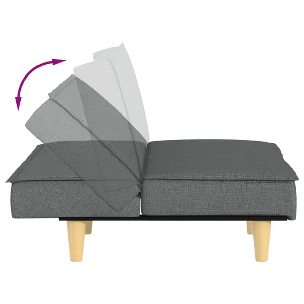 vidaXL Bäddsoffa, mörkgrå, klädd i tyg