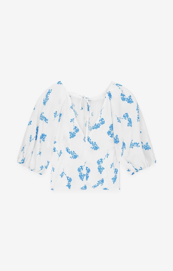 Jacquardblus med tryck 36