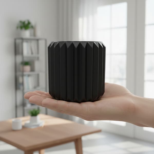 Moderne sort trekantet rillet blomsterpotte til planter